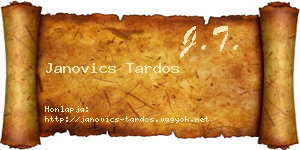Janovics Tardos névjegykártya